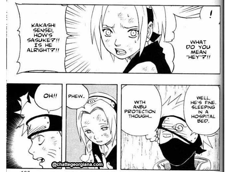 haruno sakura worried about sasuke asks kakashi about his wellbeing
