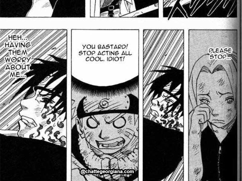 premilimaries chuunin exams sasuke uchiha doesn't want to worry naruto and sakura about his wellbeing